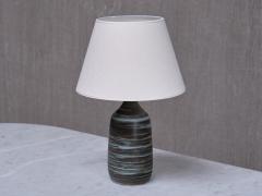 Gunnar Borg Gunnar Borg Green and Teal Striped Ceramic Table Lamp Sweden 1960s - 4060802