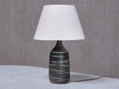 Gunnar Borg Gunnar Borg Green and Teal Striped Ceramic Table Lamp Sweden 1960s - 4060804