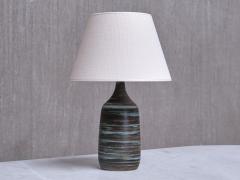 Gunnar Borg Gunnar Borg Green and Teal Striped Ceramic Table Lamp Sweden 1960s - 4060805