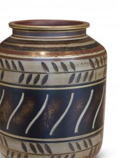 Gunnar Nylund Albarello Form Vase in Bronze Tones with Sgraffiito Details by Gunnar Nylund - 475794