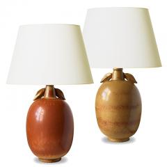 Gunnar Nylund Exotic Fruit Table Lamps in Burnt Sienna and Gold by Gunnar Nylund - 1206574