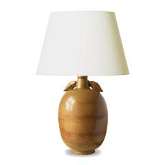 Gunnar Nylund Exotic Fruit Table Lamps in Burnt Sienna and Gold by Gunnar Nylund - 1206575