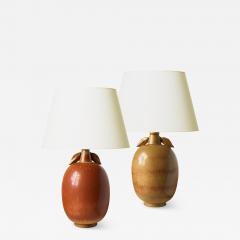 Gunnar Nylund Exotic Fruit Table Lamps in Burnt Sienna and Gold by Gunnar Nylund - 1207061