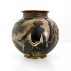 Gunnar Nylund GUNNAR NYLUND FLAMBE VASE WITH FEMALE FIGURES IN FAUNA FOR ALP 1930S SWEDEN - 2575582