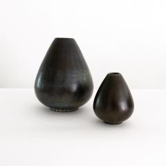 Gunnar Nylund GUNNAR NYLUND GROUP OF 3 VASES CHARCOAL AND LIGHT GRAY  - 1396124