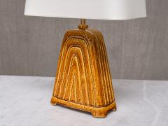 Gunnar Nylund Gunnar Nylund Mustard Yellow Chamotte Table Lamp R rstrand Sweden 1950s - 4203671