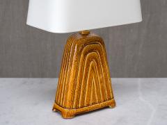 Gunnar Nylund Gunnar Nylund Mustard Yellow Chamotte Table Lamp R rstrand Sweden 1950s - 4203673