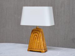 Gunnar Nylund Gunnar Nylund Mustard Yellow Chamotte Table Lamp R rstrand Sweden 1950s - 4203679