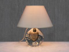 Gunnar Nylund Gunnar Nylund Table Lamp in Bubble Glass Silk Str mbergshyttan Sweden 1960s - 4504419