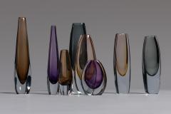 Gunnar Nylund Gunnar Nylund set of eight vases for Strombergshyttan Sweden 1958 ca  - 2837584