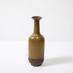 Gunnar Nylund Mid Century Yellow Ocre Umber Striped Vase by Gunnar Nylund for R rstrand - 3752172