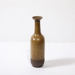 Gunnar Nylund Mid Century Yellow Ocre Umber Striped Vase by Gunnar Nylund for R rstrand - 3752173