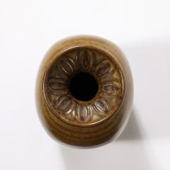 Gunnar Nylund Mid Century Yellow Ocre Umber Striped Vase by Gunnar Nylund for R rstrand - 3752231