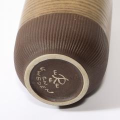 Gunnar Nylund Mid Century Yellow Ocre Umber Striped Vase by Gunnar Nylund for R rstrand - 3752244
