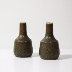 Gunnar Nylund Pair of Mid Century Speckled Umber Glazed Vases by Gunnar Nylund for R rstrand - 3752577