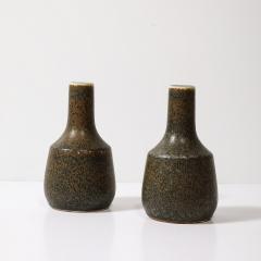 Gunnar Nylund Pair of Mid Century Speckled Umber Glazed Vases by Gunnar Nylund for R rstrand - 3752642