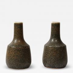 Gunnar Nylund Pair of Mid Century Speckled Umber Glazed Vases by Gunnar Nylund for R rstrand - 3755620