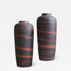 Gunnar Nylund Pair of Vases in Red and Black by Gunnar Nylund for Rorstrand - 1462763