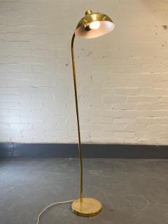Gunnel Nyman Exceedingly Rare Gunnel Nyman Brass Rattan Floor Lamp Model 62044 Idman 1940s - 4018466