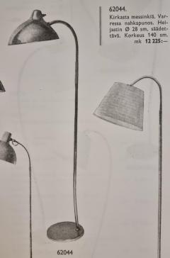 Gunnel Nyman Exceedingly Rare Gunnel Nyman Brass Rattan Floor Lamp Model 62044 Idman 1940s - 4018473