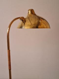 Gunnel Nyman Exceedingly Rare Gunnel Nyman Brass Rattan Floor Lamp Model 62044 Idman 1940s - 4018475