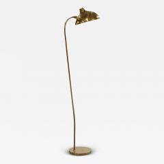Gunnel Nyman Exceedingly Rare Gunnel Nyman Brass Rattan Floor Lamp Model 62044 Idman 1940s - 4043247