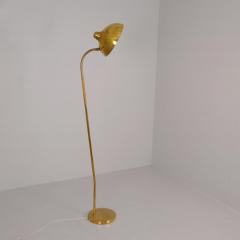 Gunnel Nyman Modernist Gunnel Nyman Brass Rattan Floor Lamp Model 62044 Idman 1940s - 4508754