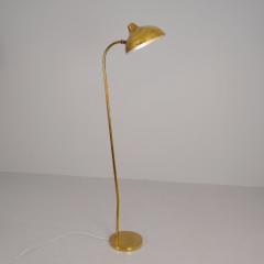 Gunnel Nyman Modernist Gunnel Nyman Brass Rattan Floor Lamp Model 62044 Idman 1940s - 4508755