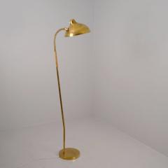 Gunnel Nyman Modernist Gunnel Nyman Brass Rattan Floor Lamp Model 62044 Idman 1940s - 4508761
