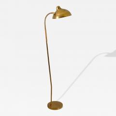 Gunnel Nyman Modernist Gunnel Nyman Brass Rattan Floor Lamp Model 62044 Idman 1940s - 4512871