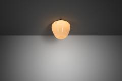 Gunnel Nyman Opal Glass Ceiling Lamp by Gunnel Nyman Attr for Idman Finland 1950s - 4563204