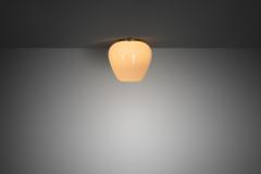Gunnel Nyman Opal Glass Ceiling Lamp by Gunnel Nyman Attr for Idman Finland 1950s - 4565079
