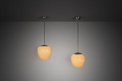 Gunnel Nyman Pair of Model 81003 Hanging Lamps by Gunnel Nyman for Idman Finland 1940s - 4729631