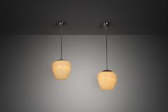 Gunnel Nyman Pair of Model 81003 Hanging Lamps by Gunnel Nyman for Idman Finland 1940s - 4729710