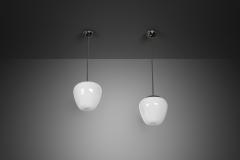 Gunnel Nyman Pair of Model 81003 Hanging Lamps by Gunnel Nyman for Idman Finland 1940s - 4729713