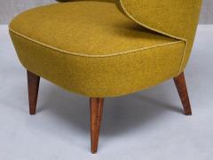 Gustav Axel Berg Set of 3 Gustaf Axel Berg Attributed Armchairs Birch and Chartreuse Wool 1940s - 3821772