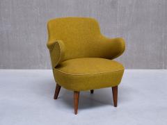 Gustav Axel Berg Set of 3 Gustaf Axel Berg Attributed Armchairs Birch and Chartreuse Wool 1940s - 3821773