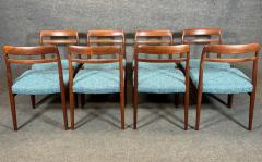 Gustav Bahus 8 Vintage Mid Century Teak Dining Chairs Model 145 by Gustav Bahus - 3448380