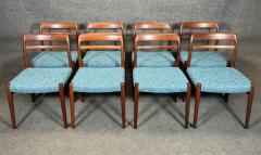 Gustav Bahus 8 Vintage Mid Century Teak Dining Chairs Model 145 by Gustav Bahus - 3448381