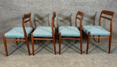 Gustav Bahus 8 Vintage Mid Century Teak Dining Chairs Model 145 by Gustav Bahus - 3448383