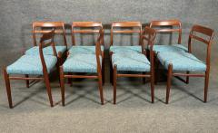 Gustav Bahus 8 Vintage Mid Century Teak Dining Chairs Model 145 by Gustav Bahus - 3448386