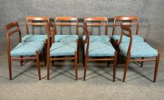 Gustav Bahus 8 Vintage Mid Century Teak Dining Chairs Model 145 by Gustav Bahus - 3448387