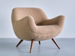 Gustav Bergmann Organic Gustav Bergmann Armchair in Pierre Frey Boucl and Beech Germany 1960s - 3325554