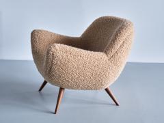 Gustav Bergmann Organic Gustav Bergmann Armchair in Pierre Frey Boucl and Beech Germany 1960s - 3325555