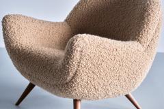 Gustav Bergmann Organic Gustav Bergmann Armchair in Pierre Frey Boucl and Beech Germany 1960s - 3325558