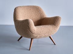 Gustav Bergmann Organic Gustav Bergmann Armchair in Pierre Frey Boucl and Beech Germany 1960s - 3325560