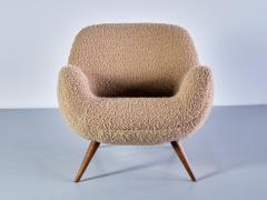 Gustav Bergmann Organic Gustav Bergmann Armchair in Pierre Frey Boucl and Beech Germany 1960s - 3325565