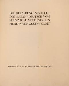 Gustav Klimt Lucian of Samosata De Hetaerensgespraeche des Lukian by Gustav KLIMT - 3655561