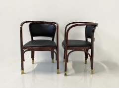 Gustav Siegel Pair of N 715 Gustav Siegel Armchairs for Kohn Austria 1900s - 3308247