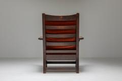 Gustav Stickley Gustav Stickley Oak Armchair with Red Velvet 1900s - 1382551